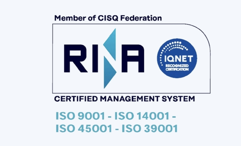 Сертифицирана система за управление по ISO 9001, ISO 14001, ISO 45001 и ISO 39001